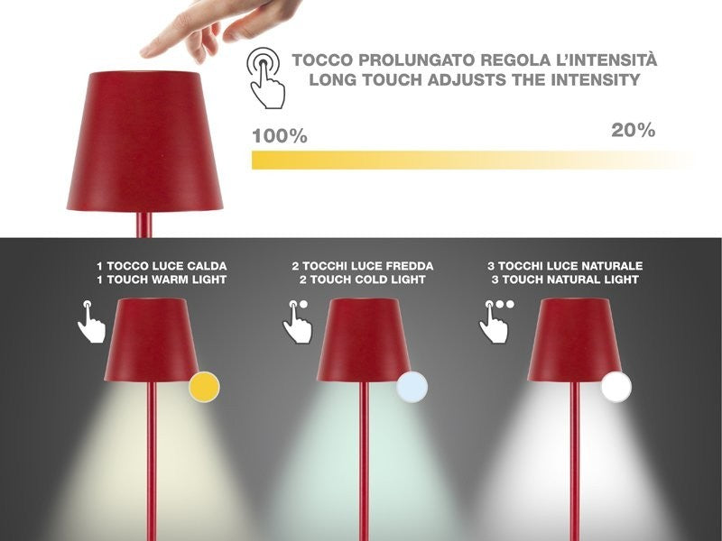 Lampada da Tavolo Senza Fili 2in1 Adattatore per bottiglie incluso Bper