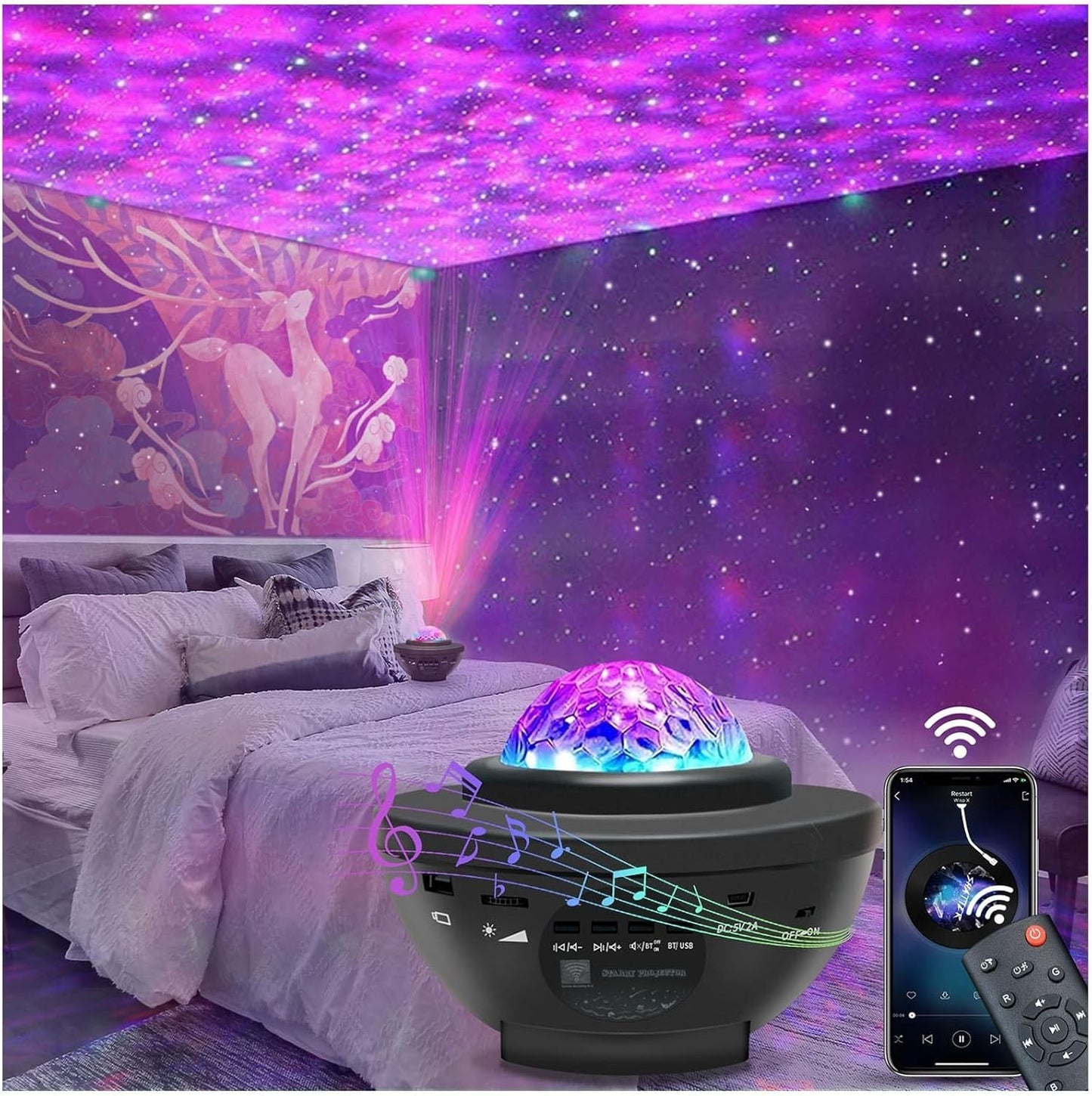 Proiettore di stelle easeking proiettore luci galattiche altoparlante Bluetooth