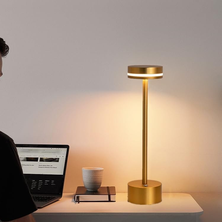 Lampada da tavolo senza fili a  batteria a 3 colori regolabili dimmerabile touch