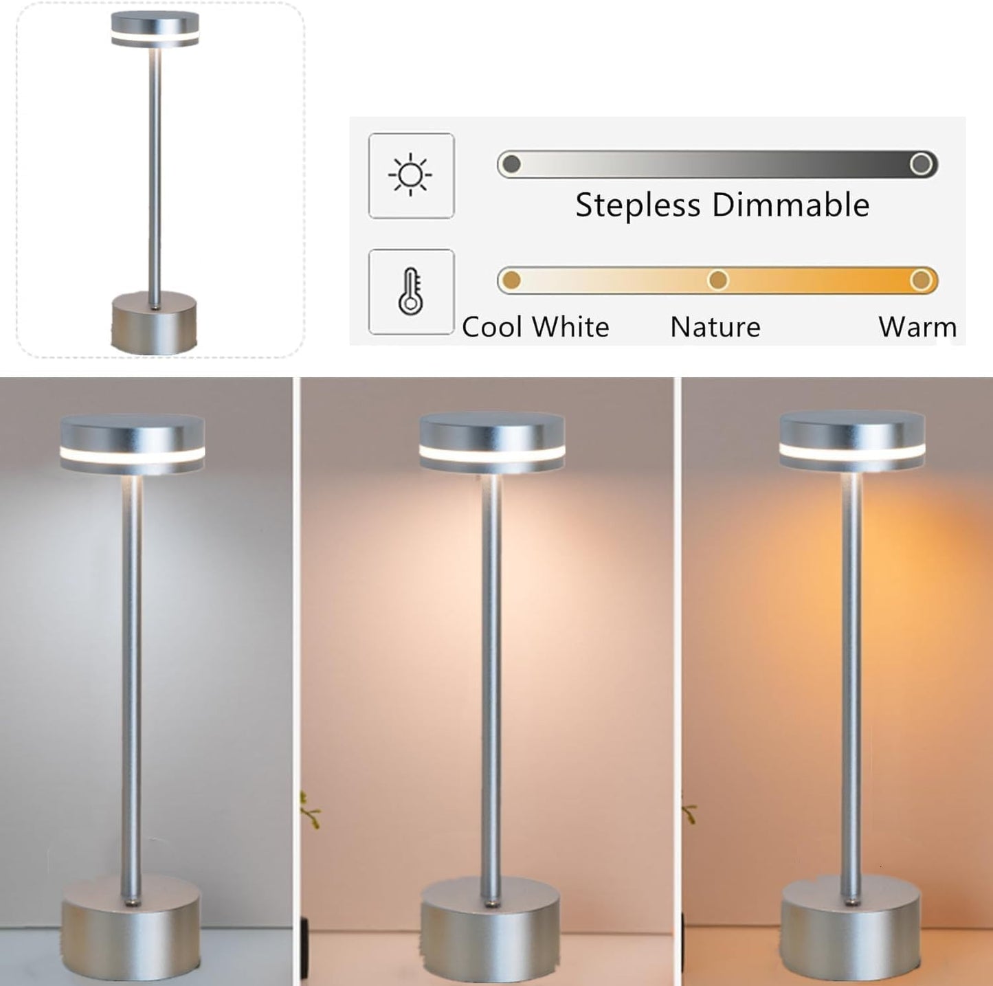 Lampada da comodino illuminazione della stanza 3 colori regolabili 3 colori rego