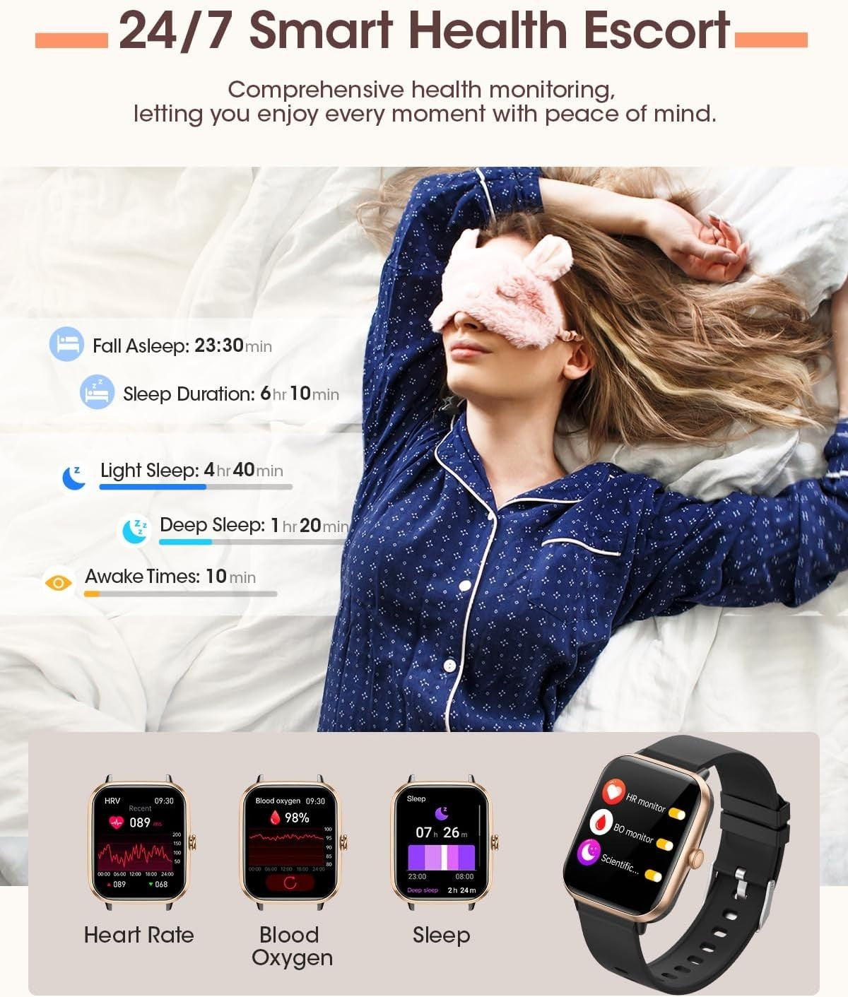 Smartwatch Orologio intelligente RUXINGX monitoraggio sonno frequenza cardiaca