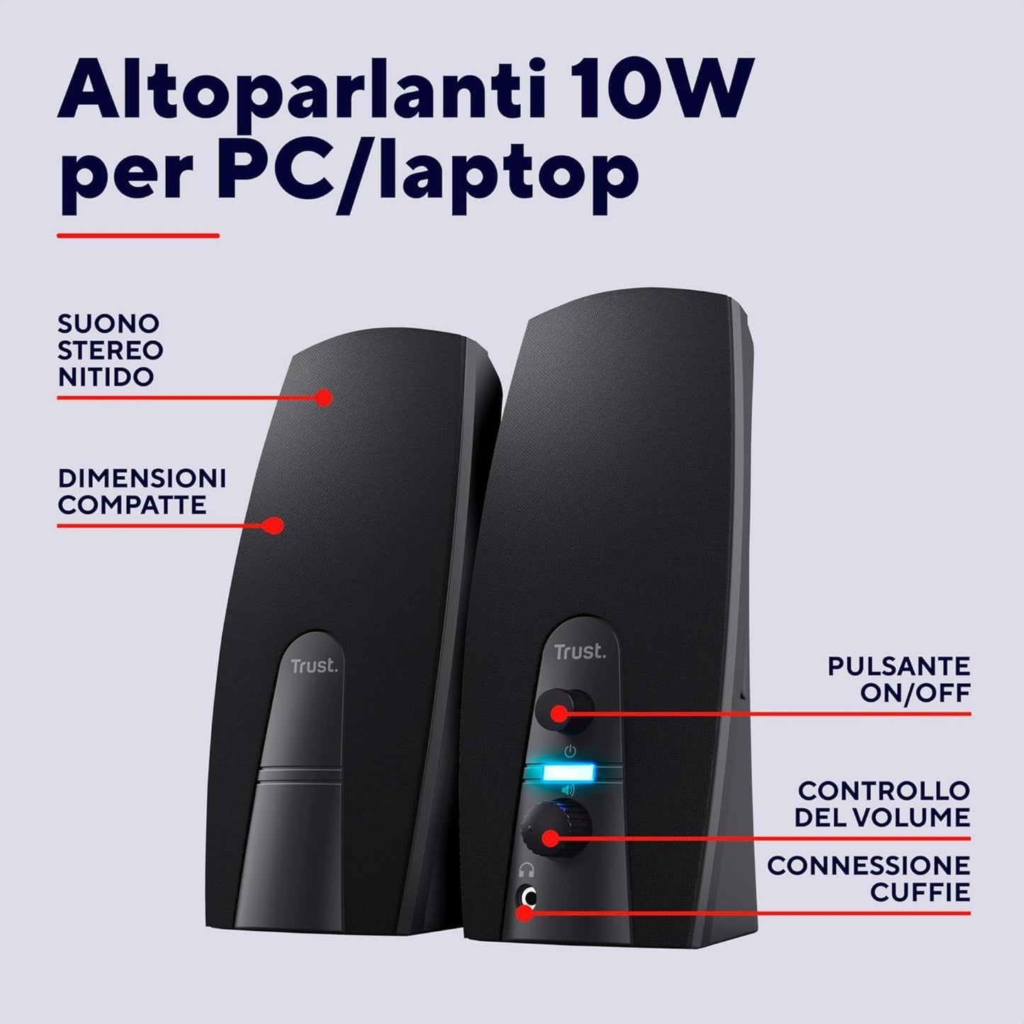 Altoparlanti per PC Trust Almo set di altoparlanti stereo USB 2.0  10 W jack A