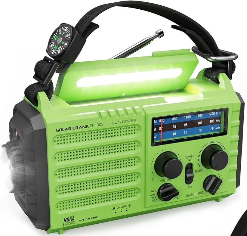 Radio di emergenza a manovella ROCAM CR1009 e radio meteorologica professionale