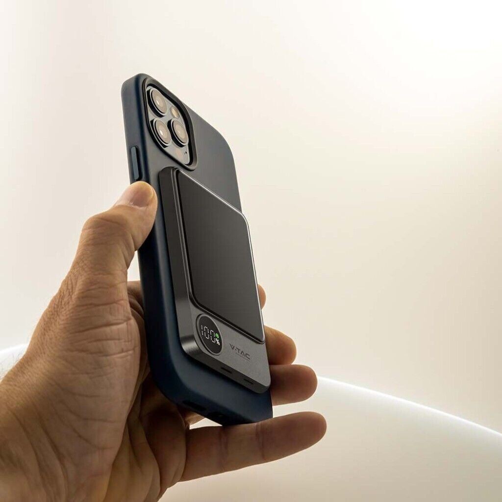POWER BANK MAGNETICO WIRELESS MAGNETICO MAGSAFE ULTRA SOTTILE 5000MAH GRIGIO