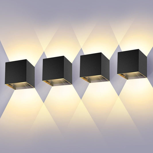 4 Pezzi Applique da Parete Interno/Esterno 10W LED Moderno Lampada da Parete