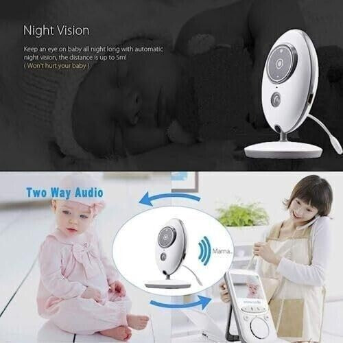 BABY MONITOR, SENZA FILI, VB 605, RICARICABILE, FULL HD, 2,4", VISIONE NOTTURNA