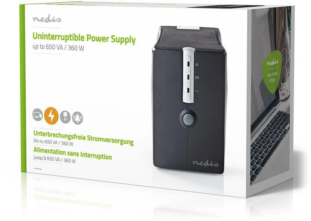 Nedis Alimentatore continuo Capacità 650VA/360W Voltaggio	220/230/240 V AC Range