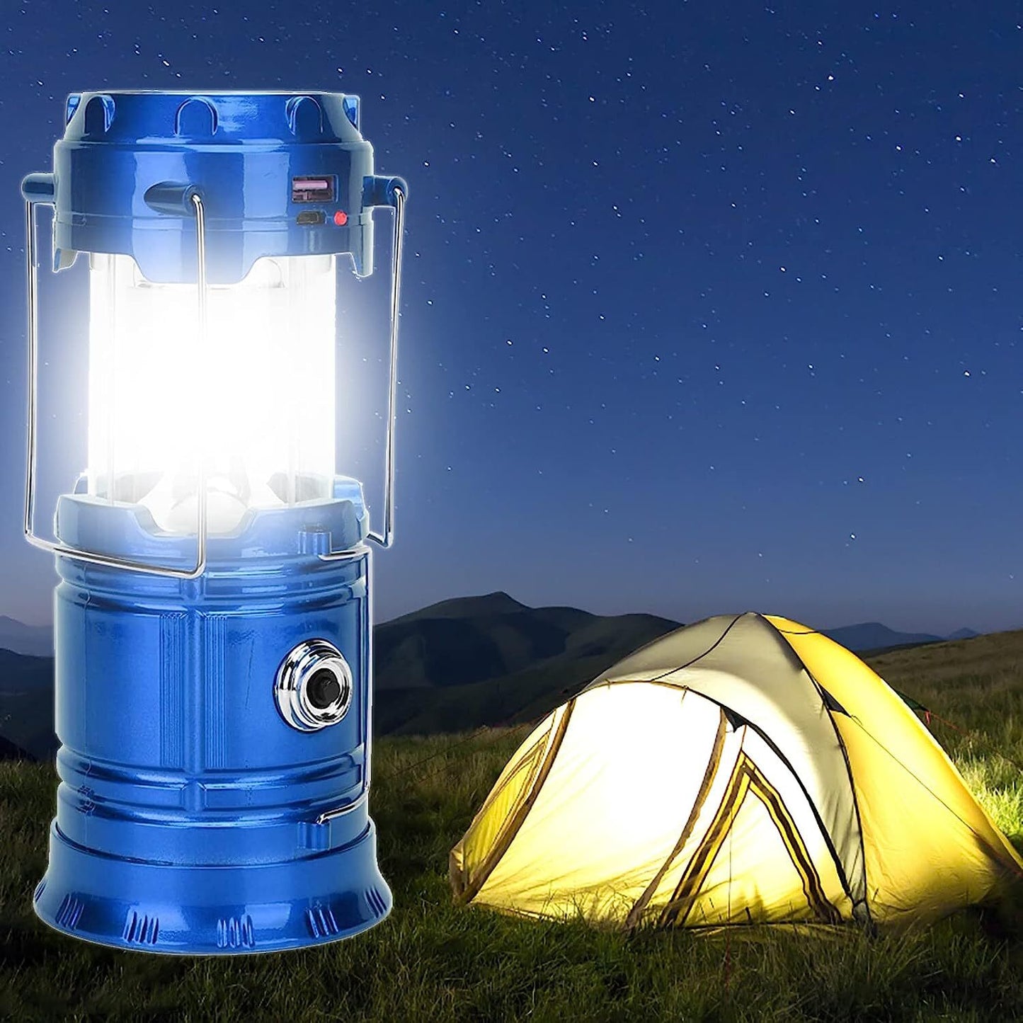 Lanterna LED Campeggio – portatile Lanterna ricaricabile USB solare ultra lumino