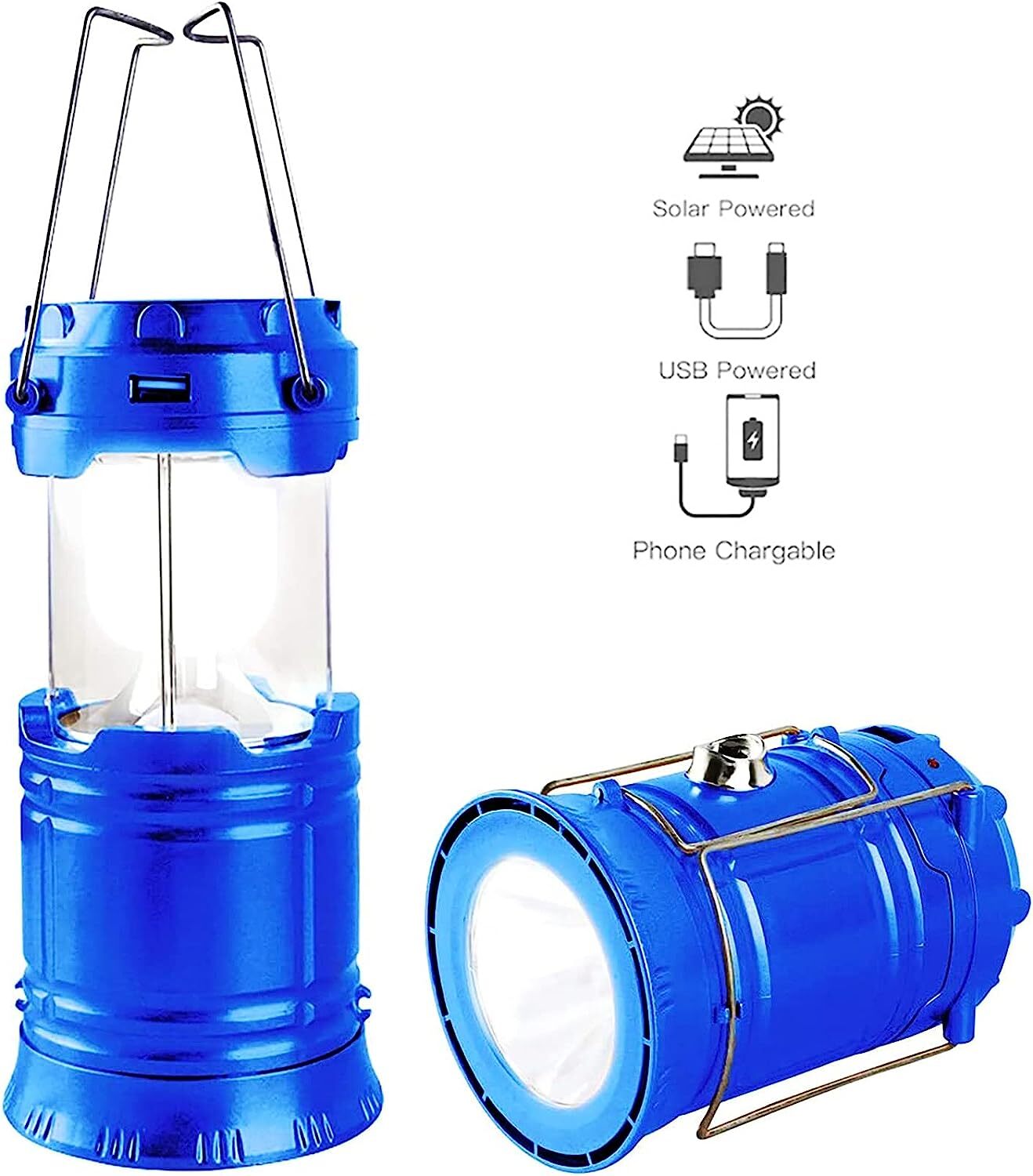 Lanterna LED Campeggio – portatile Lanterna ricaricabile USB solare ultra lumino