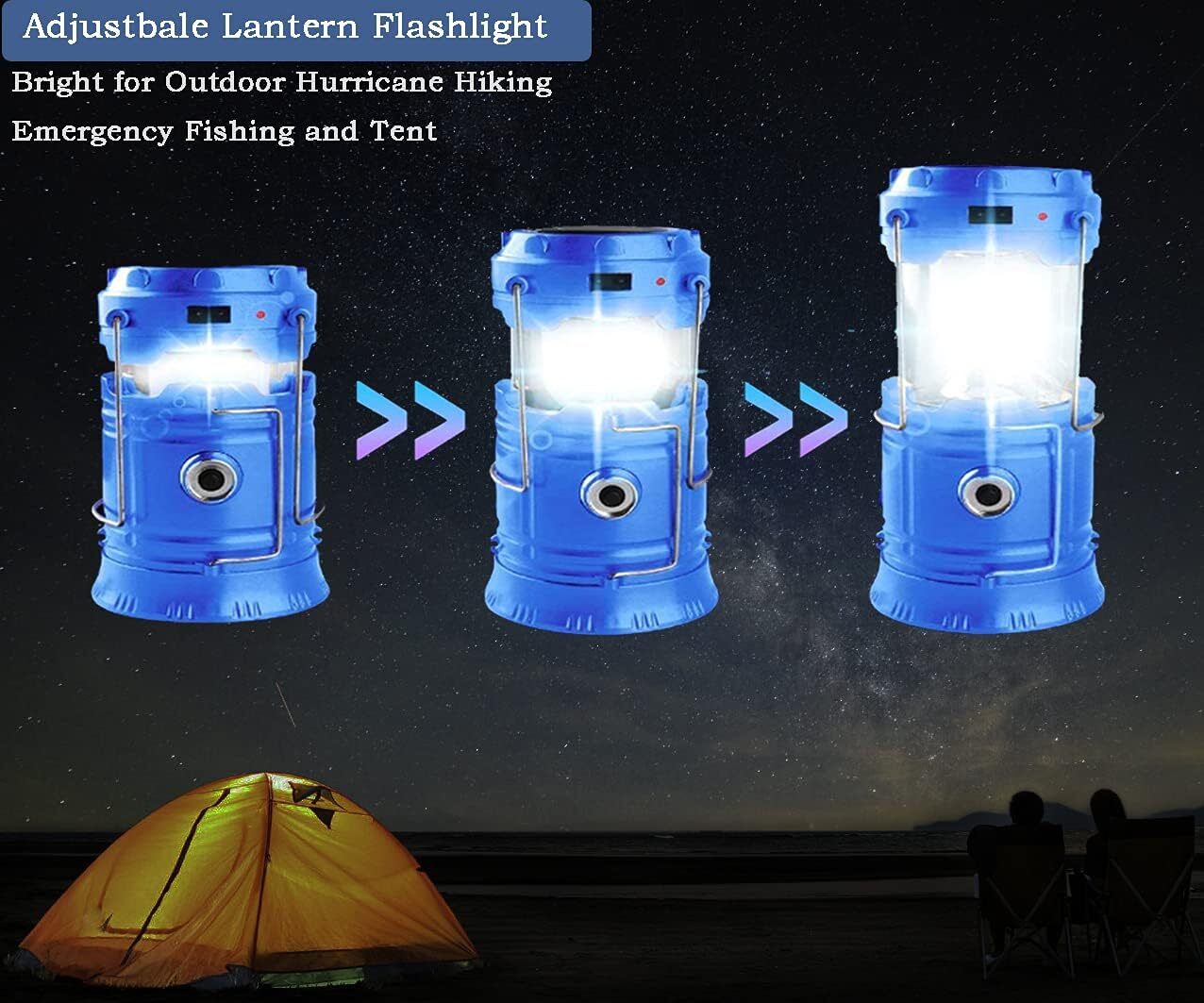 Lanterna LED Campeggio – portatile Lanterna ricaricabile USB solare ultra lumino