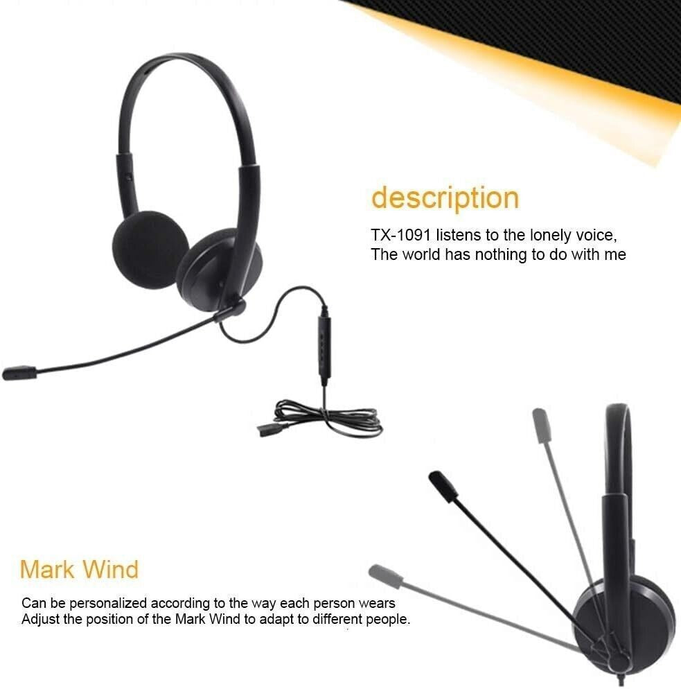 Cuffie USB in PVC con cancellazione del rumore con microfono Ufficio Call