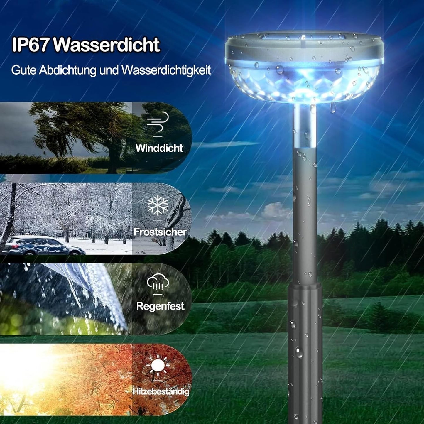 Lampade Luci solari da giardino esterno impermeabili IP67  RGB Becomlight 6pcs