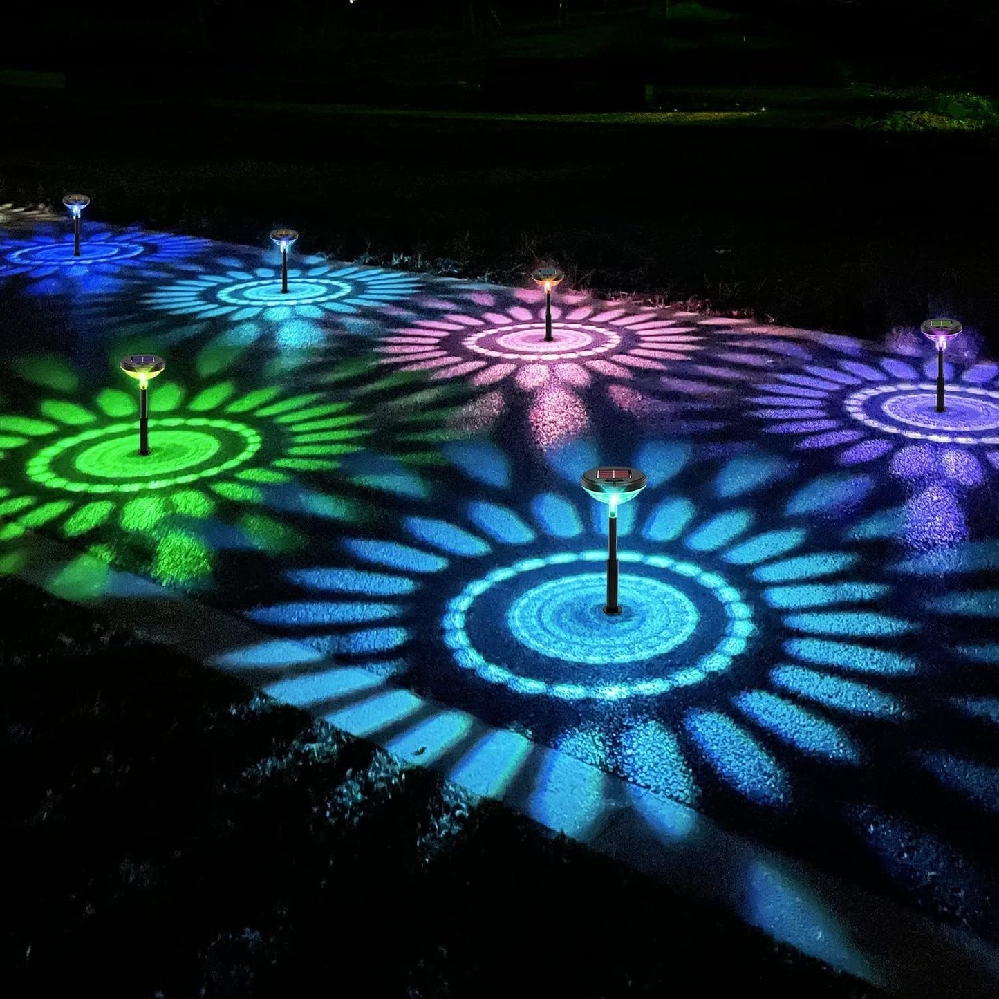 Lampade Luci solari da giardino esterno impermeabili IP67  RGB Becomlight 6pcs