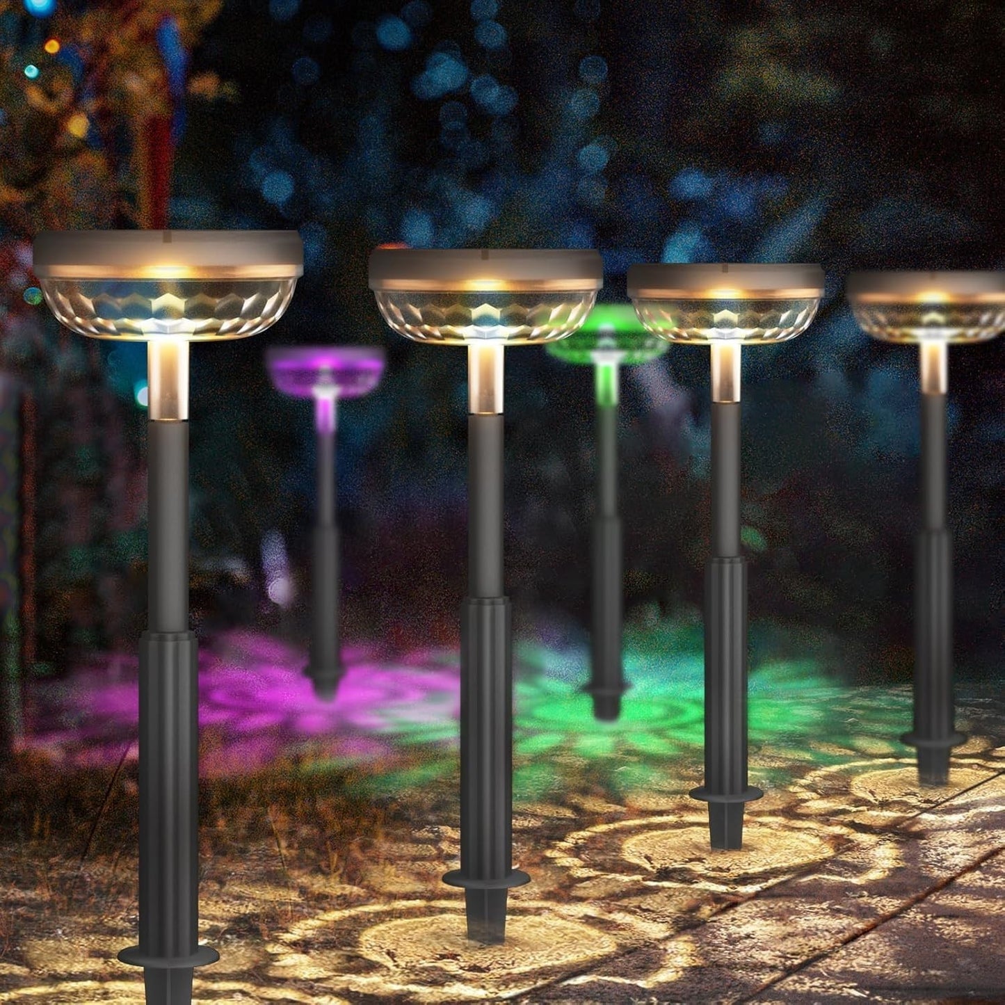 Lampade Luci solari da giardino esterno impermeabili IP67  RGB Becomlight 6pcs