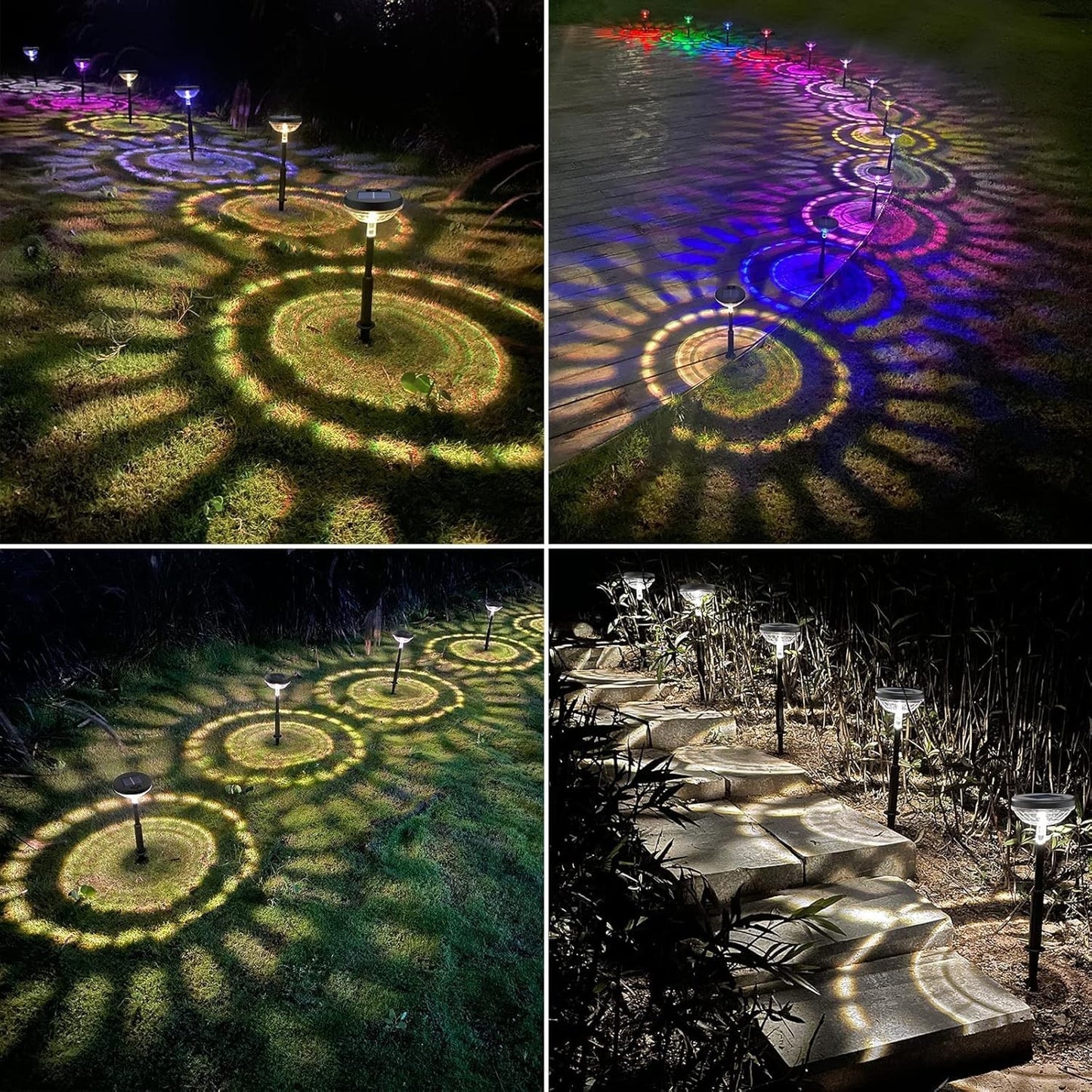 Lampade Luci solari da giardino esterno impermeabili IP67  RGB Becomlight 6pcs
