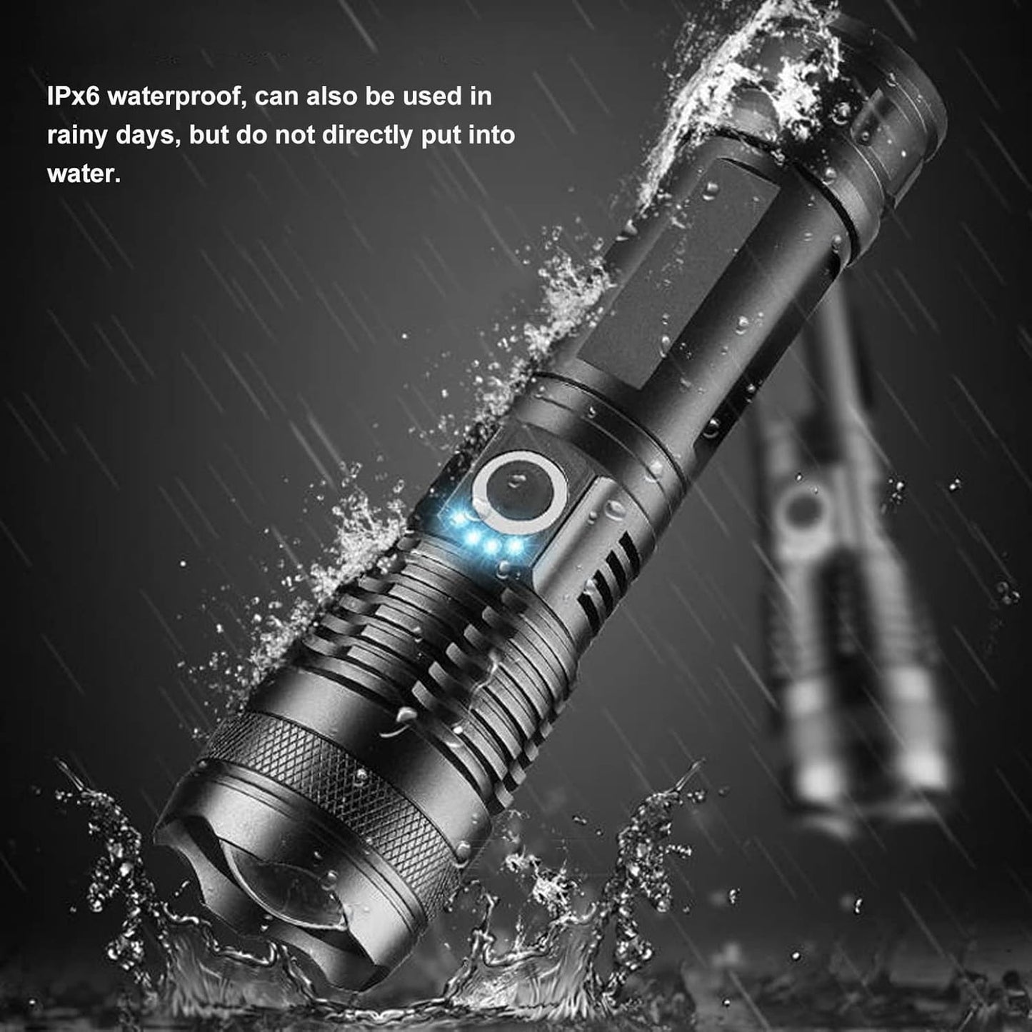 Torcia portatile da esterno Rosvola con batteria integrata 22650 IPX6 impermeabi