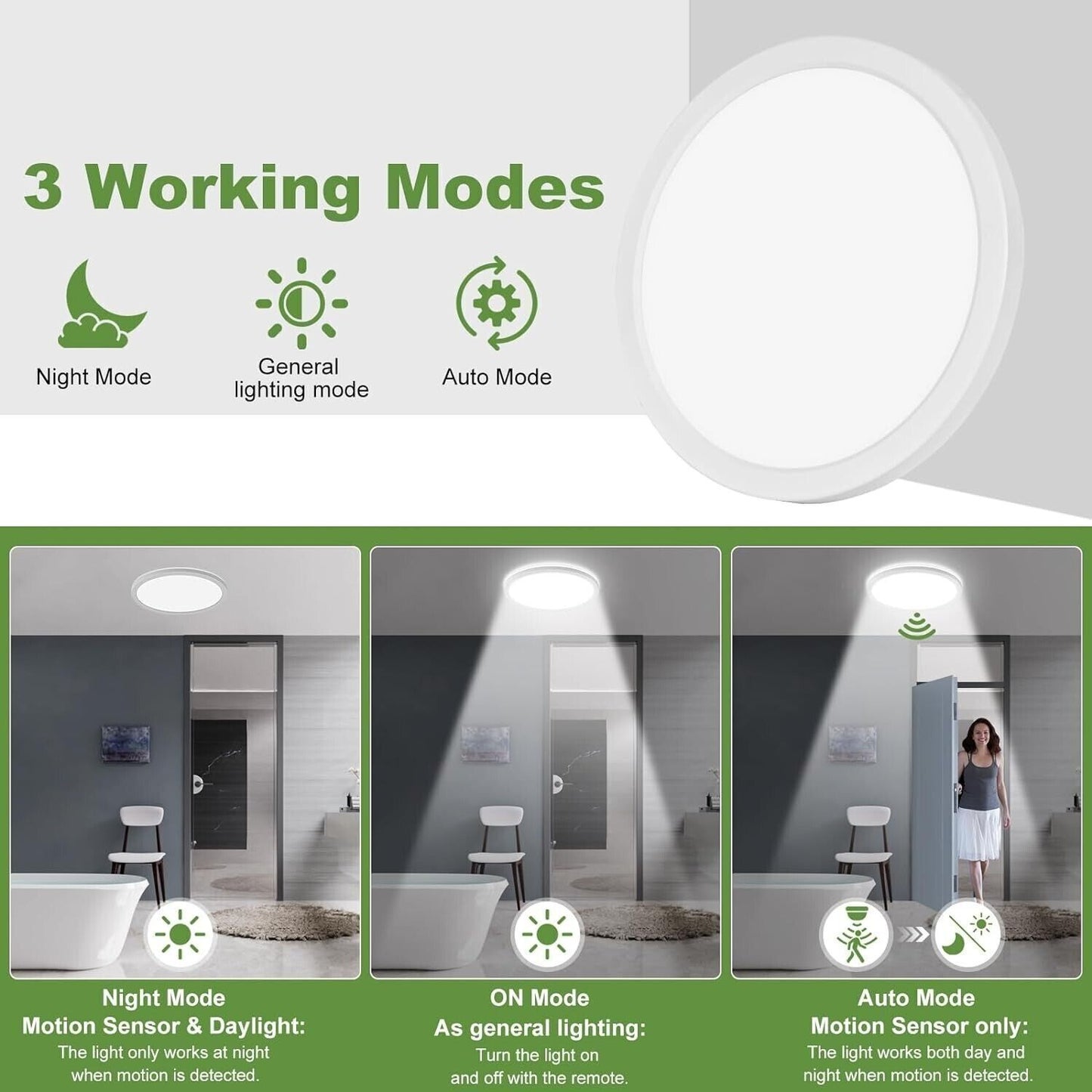 Lampada da soffitto a LED con sensore di movimento 18 W cablata 1800 lm 2700 K/4