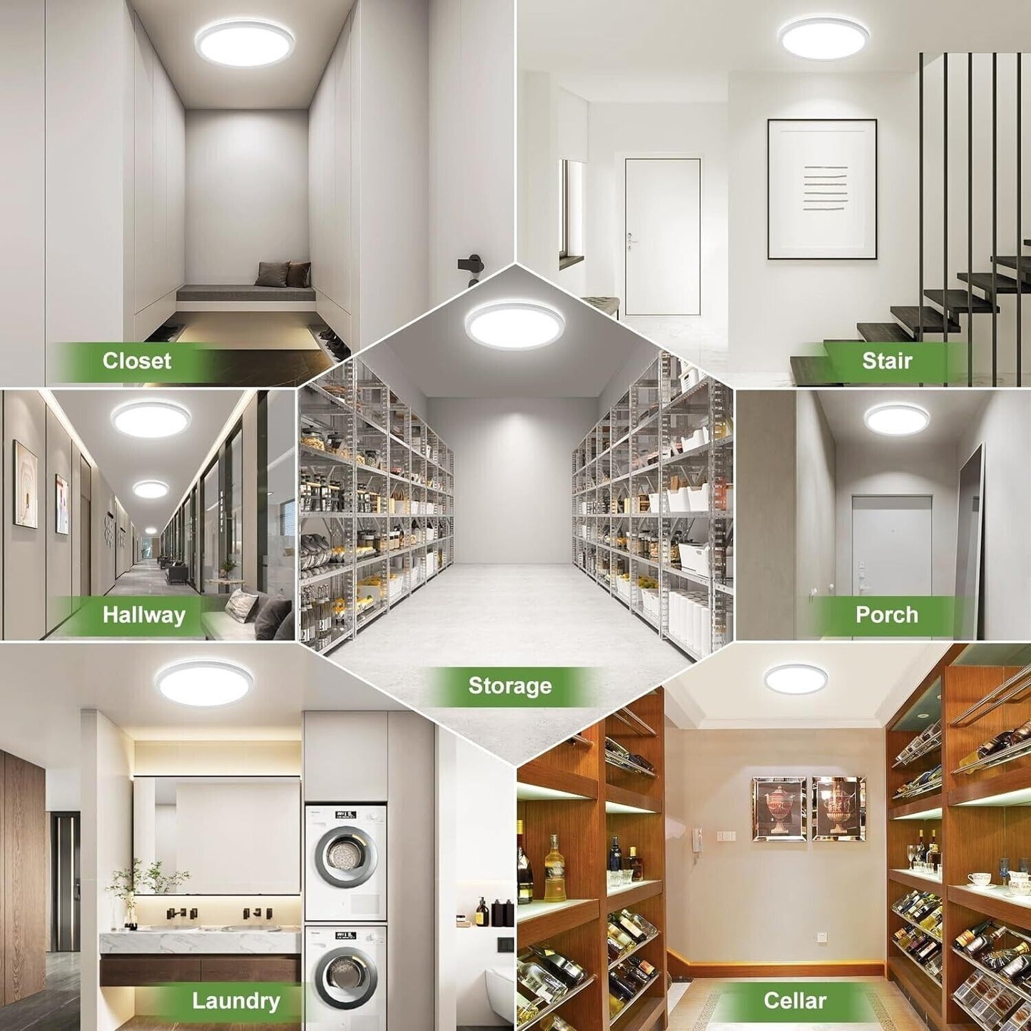 Lampada da soffitto a LED con sensore di movimento 18 W cablata 1800 lm 2700 K/4