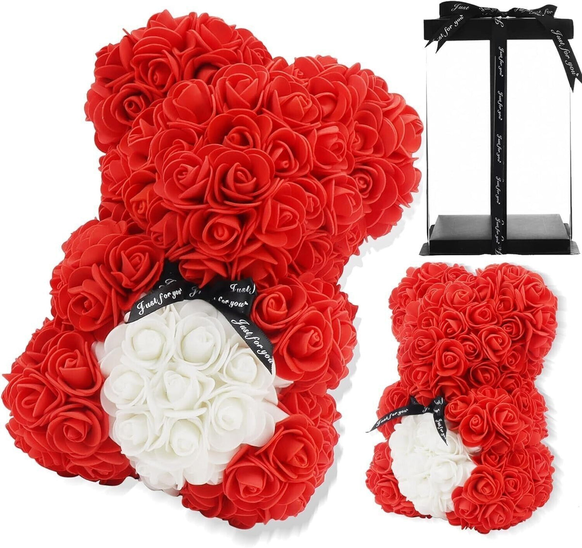 Orsacchiotto rosso con rose, regalo per donne, mamma, ragazze, regalo