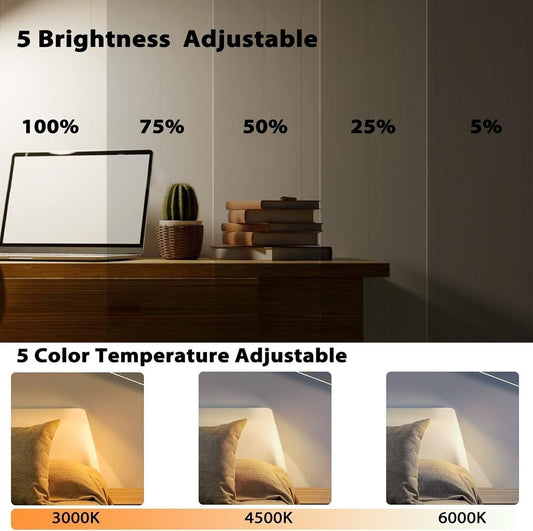 Lampada da scrivania a LED con caricabatterie wireless, touch con 5 modalità