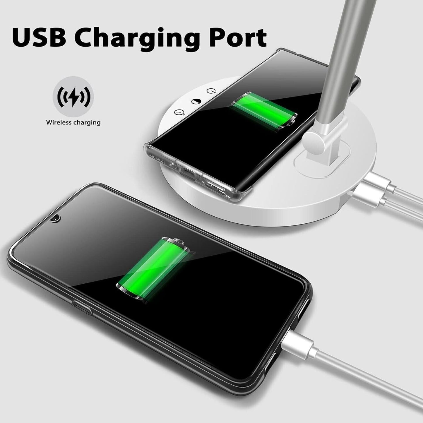 Lampada da scrivania a LED con caricabatterie wireless, touch con 5 modalità