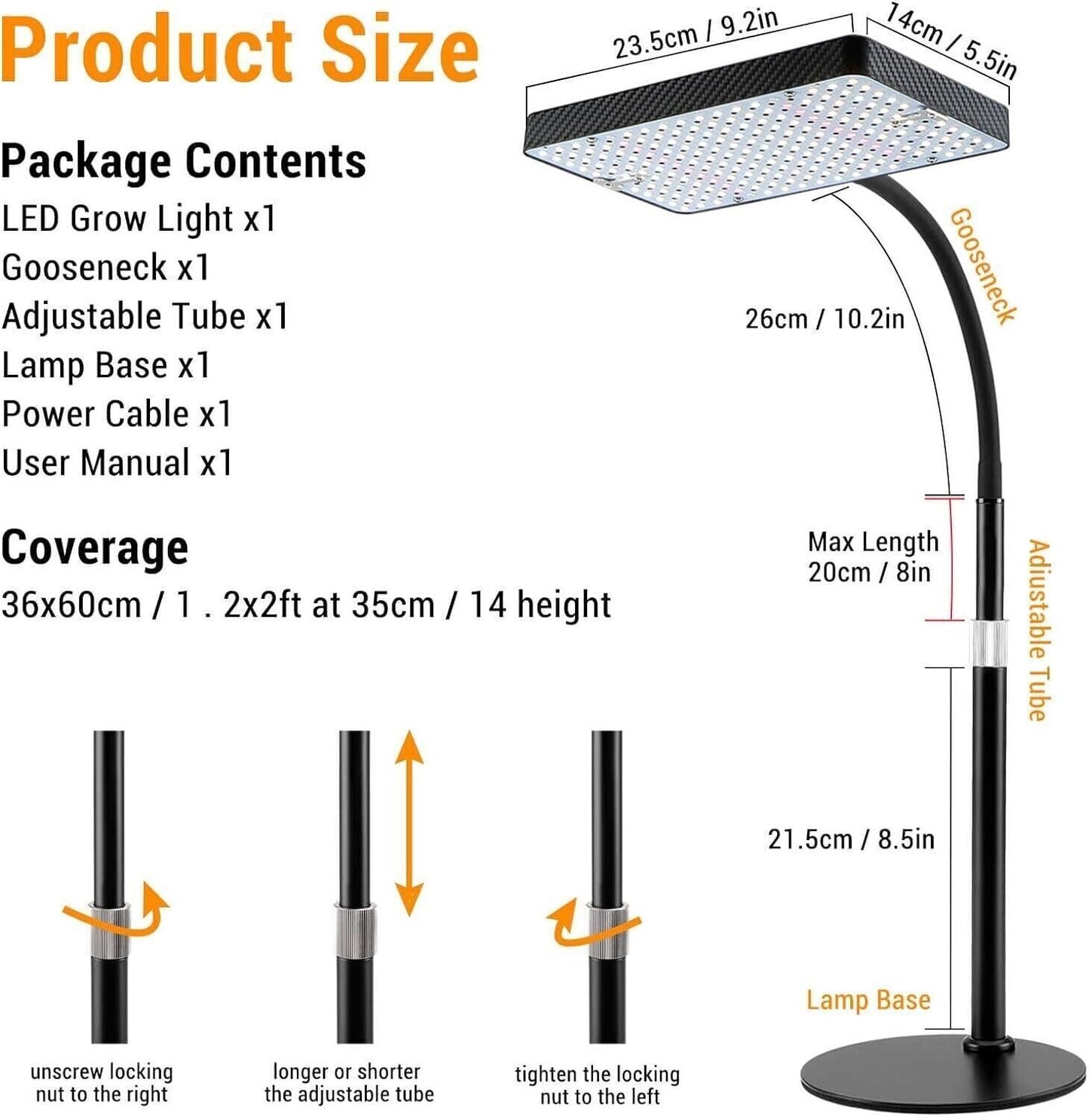 FECiDA Lampada per Piante Grow Light LED 200W luce di coltivazione UV-IR spettro