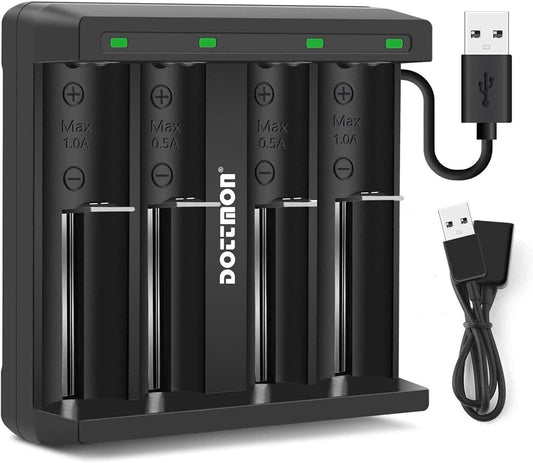 Caricabatterie 4 slot intelligente con display LCD universale per batterie