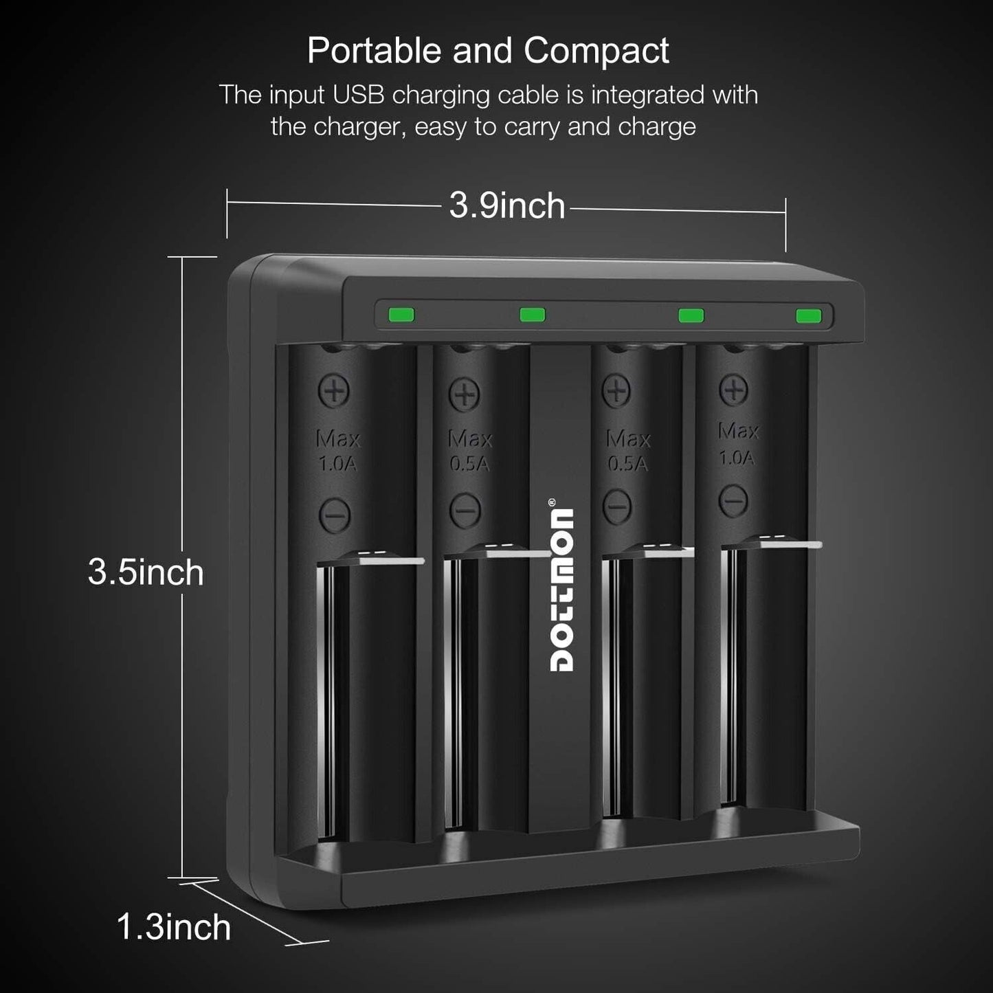 Caricabatterie 4 slot intelligente con display LCD universale per batterie
