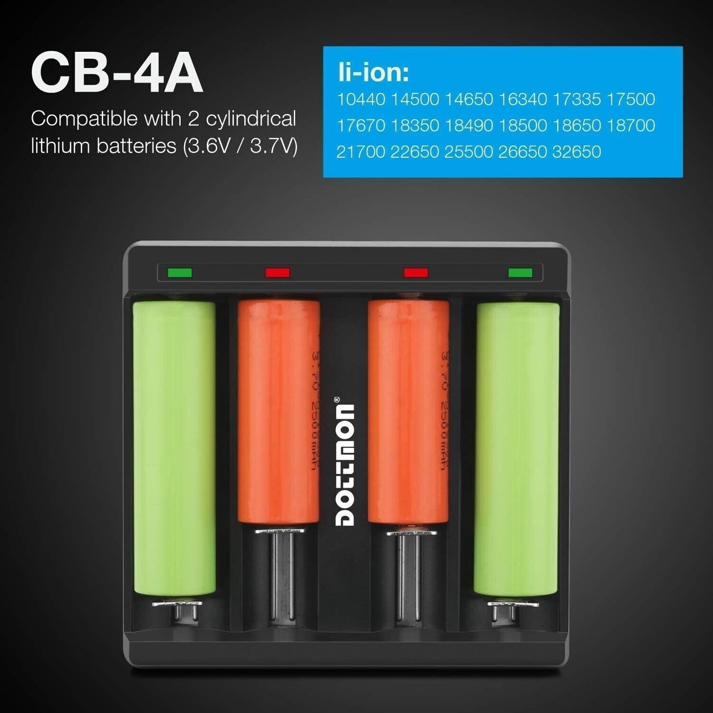 Caricabatterie 4 slot intelligente con display LCD universale per batterie