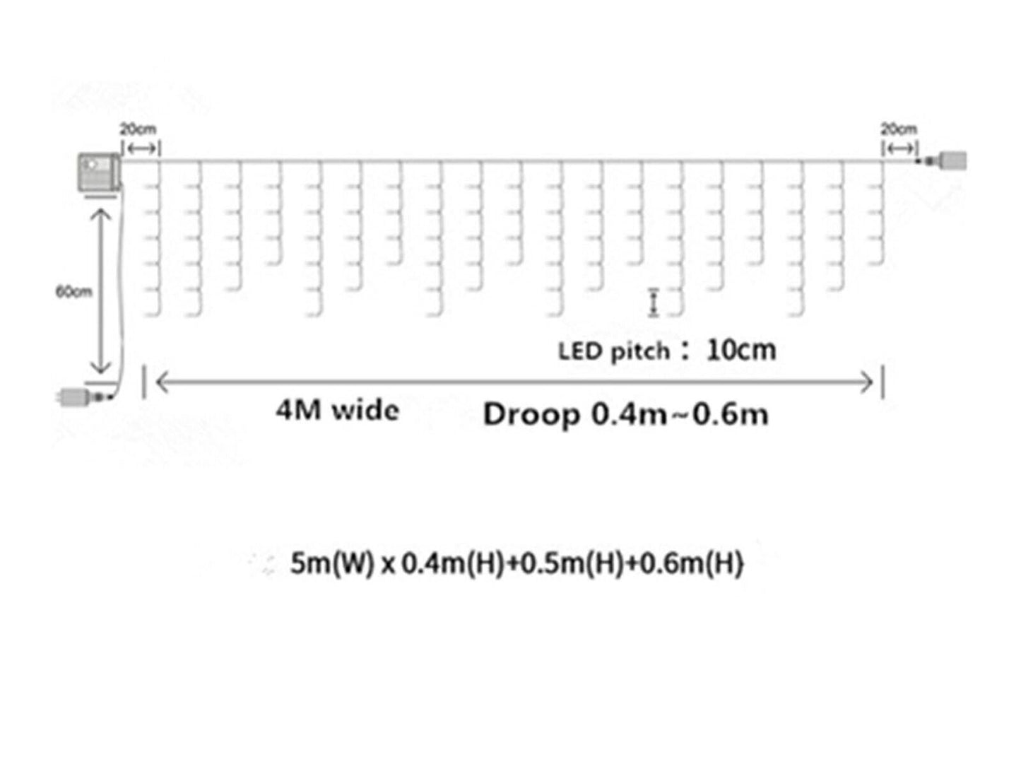 Luci di Natale LED 4M, Catena Luminosa Impermeabile IP44, Luci di Natale