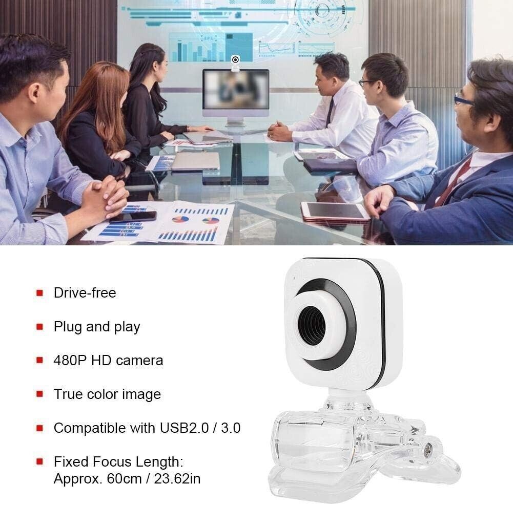 FastUU Webcam HD 480P, Microfono Incorporato per Webcam Webcam per Computer