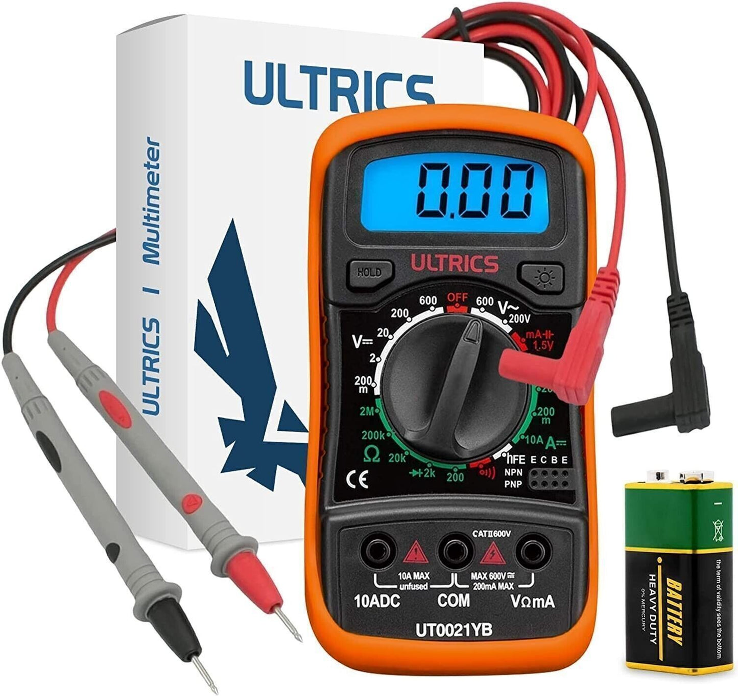ULTRICS Multimetro Digitale, Voltmetro Amperometro Ohmmetro Circuit Checker