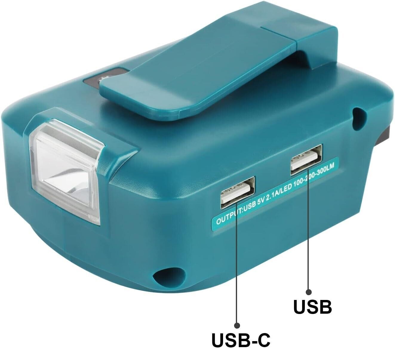 Waitley ADP05 Caricabatterie con 2 porte USB per batteria Makita 14,4 V-18 V