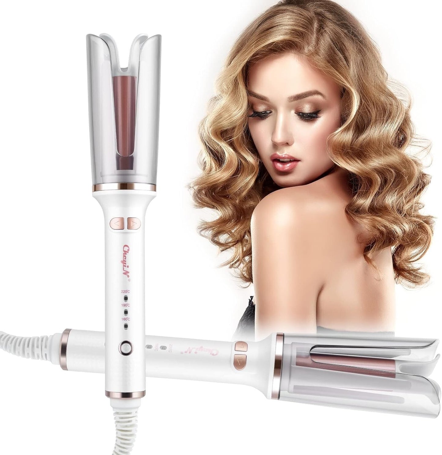 Ferro arricciacapelli automatico,grandi ricci  automatico con 3 temperature