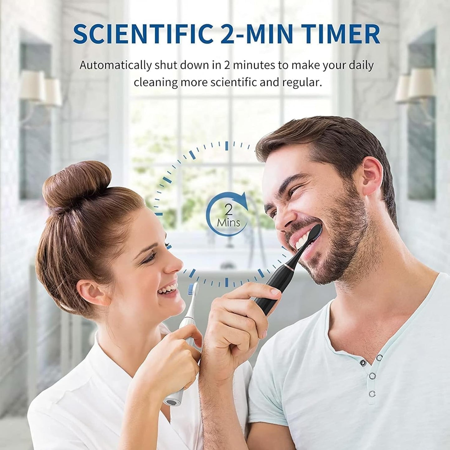 Spazzolino Elettrico Ricaricabile per Adulti e Bambini Sonico con 5 Testine