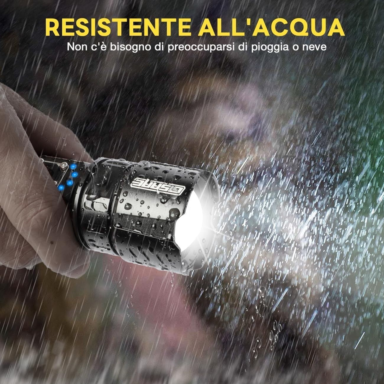 Gisaae Torcia Led Potente Professionale,10000 Lumens Usb Torcia Led Ricaricabile