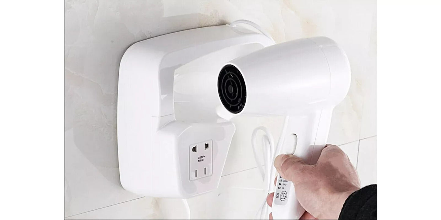 Asciugacapelli Phon Da Parete Hotel 1300W Da Muro , Porta,Bagno,Spogliatoi
