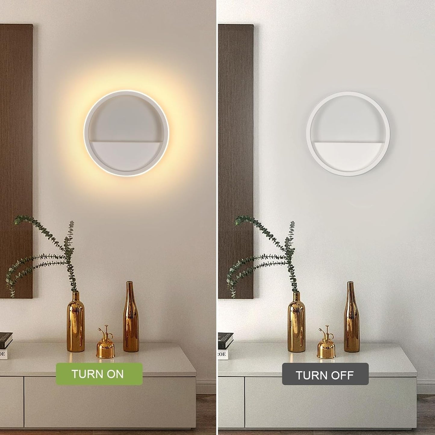 Applique rotonda a LED Comely 12W 800LM, bianco caldo 3000K, applique da parete