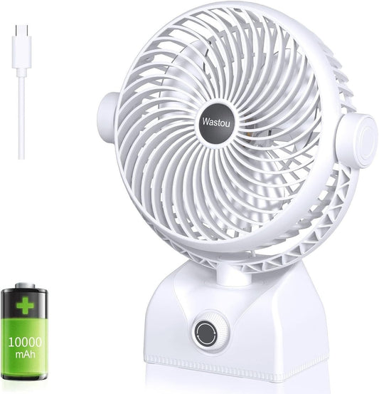 Ventilatore da Tavolo Portatile Batteria da 10000mAh Ricaricabile USB regolabile