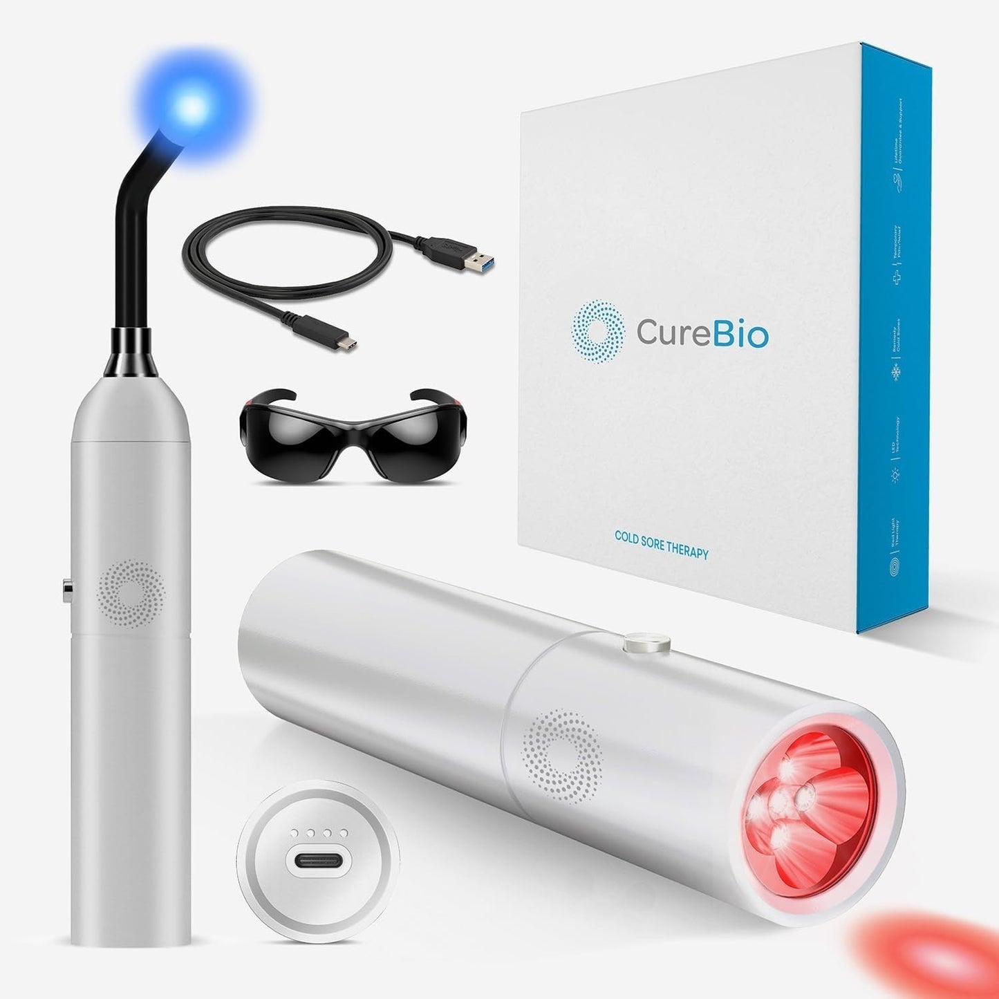 Dispositivo medico per terapia con luce rossa - blu viola infrarossi herpes afte