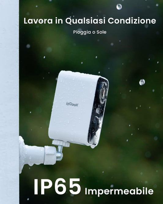 ieGeek 2K Telecamera Wi-Fi Interno/Esterno Batteria Senza Fili