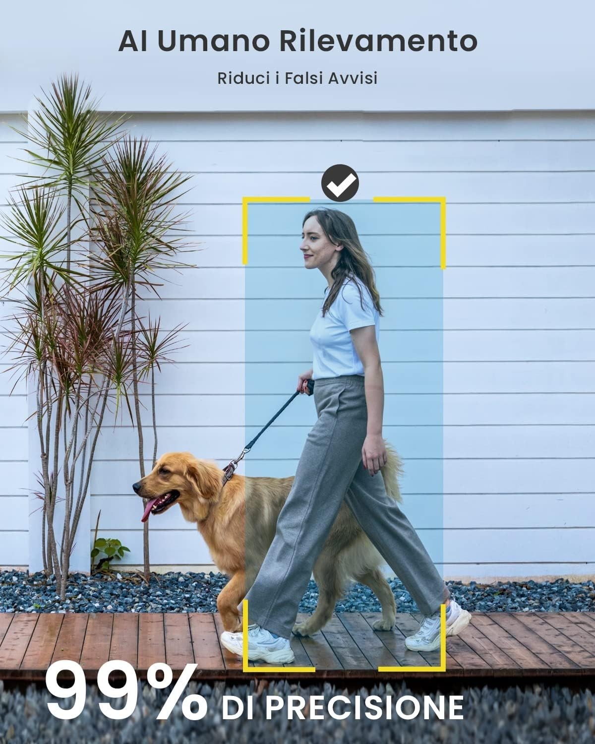 ieGeek 2K Telecamera Wi-Fi Interno/Esterno Batteria Senza Fili