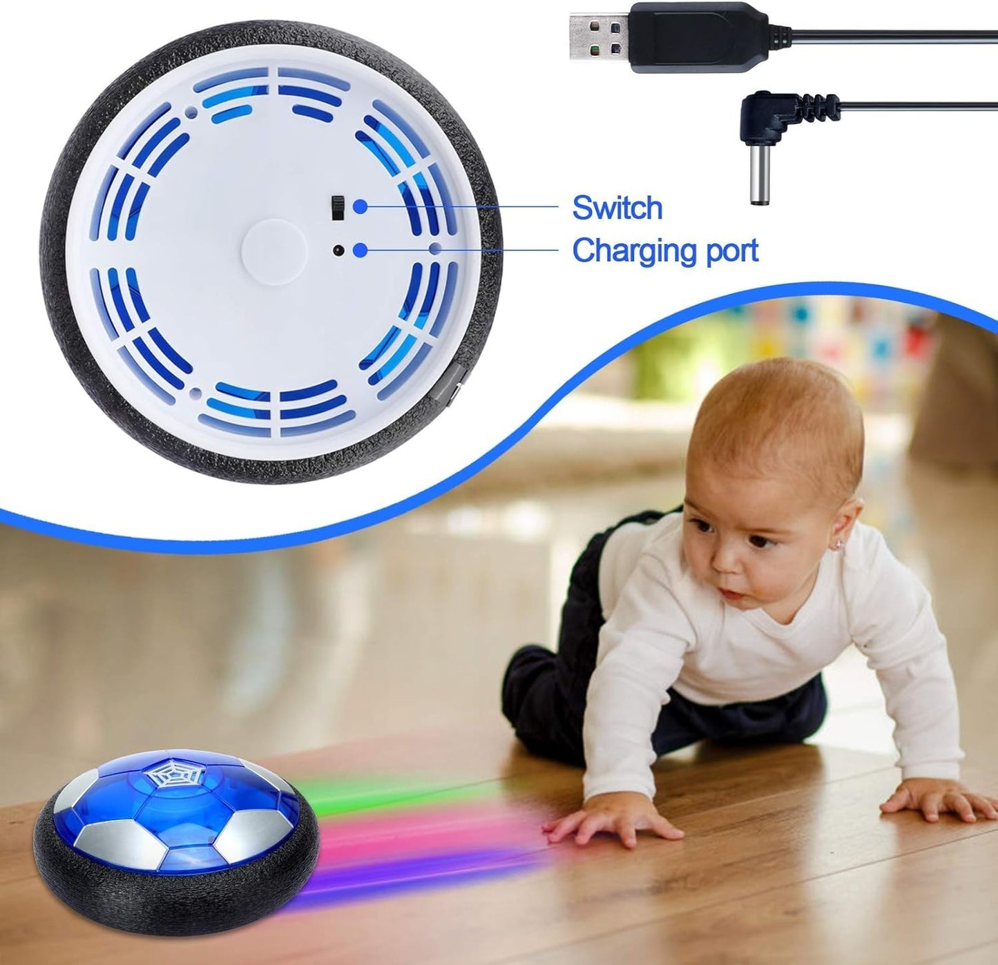 Giocattolo per bambini Air Power Football Pallone Calcio Fluttuante