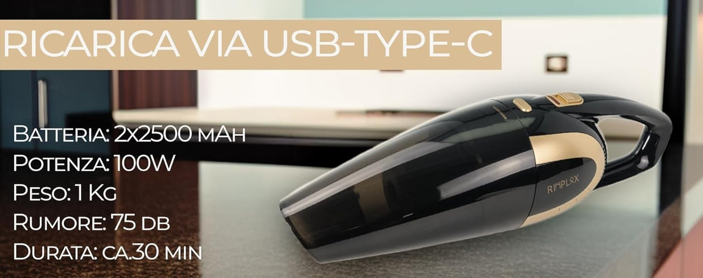 Aspirabriciole e Aspirapolvere Auto 100W | Forza Aspirante 5000PA | Senza Fili