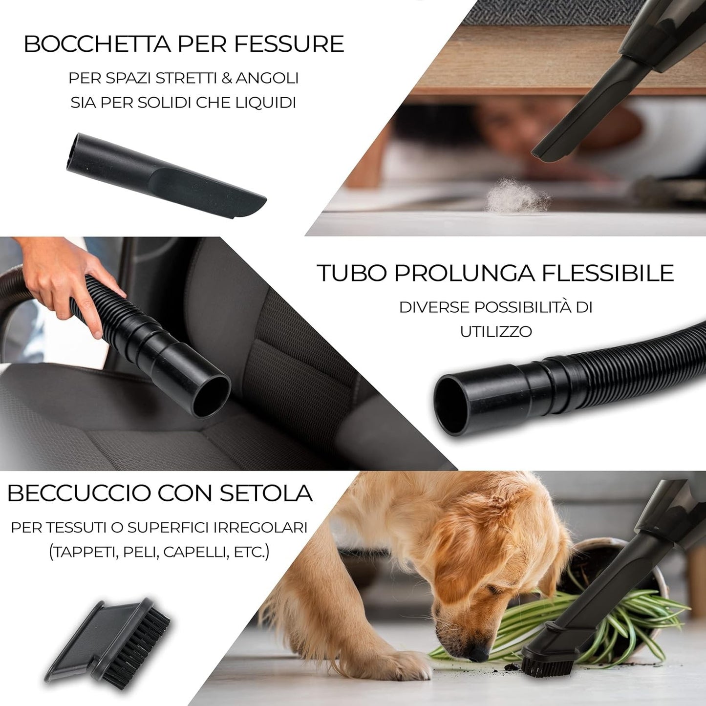 Aspirabriciole e Aspirapolvere Auto 100W | Forza Aspirante 5000PA | Senza Fili