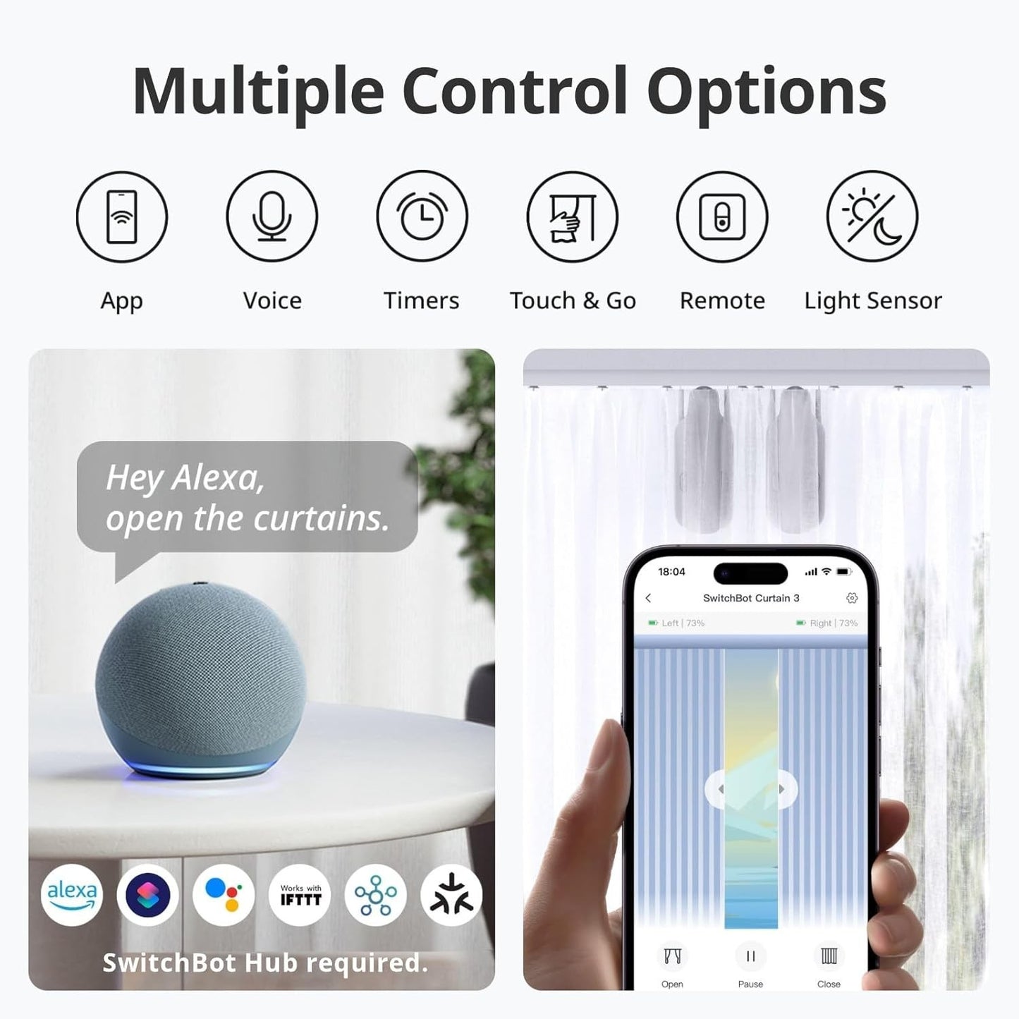 SwitchBot Apri Tende Intelligente - Telecomando Bluetooth con App/Timer
