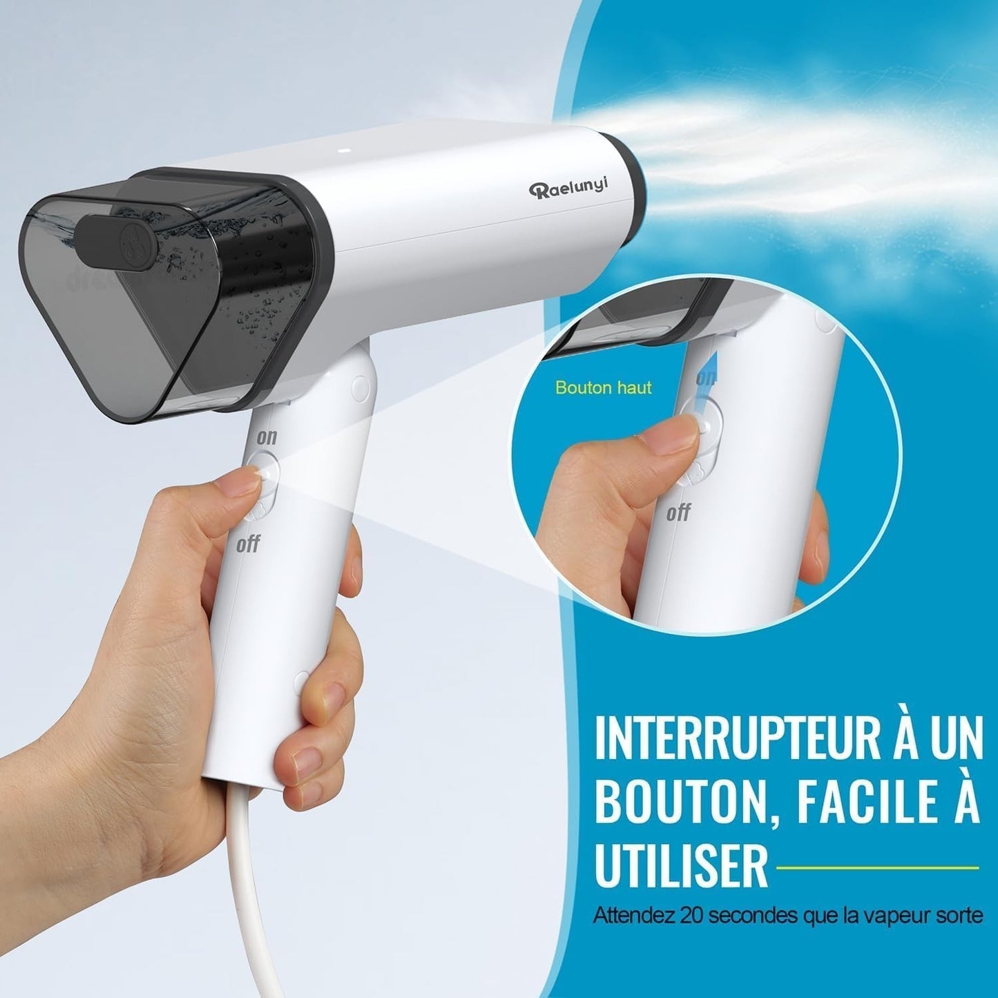 Ferro da stiro Vapore verticale pieghevole  vapore da viaggio leggero portatile.