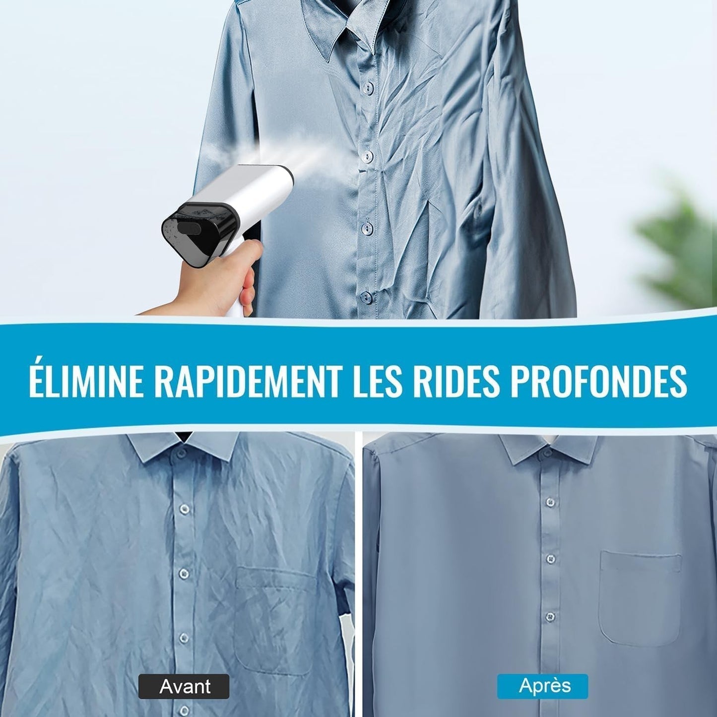 Ferro da stiro Vapore verticale pieghevole  vapore da viaggio leggero portatile.