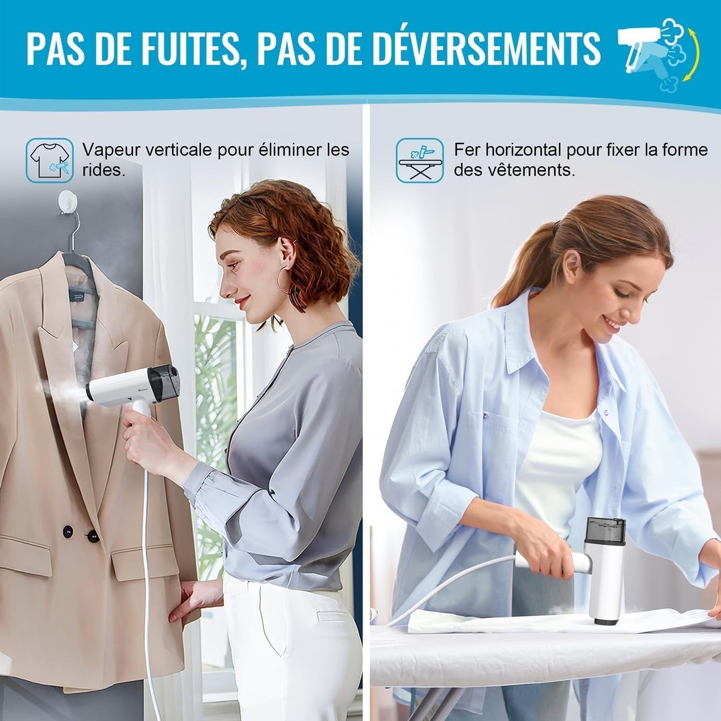 Ferro da stiro Vapore verticale pieghevole  vapore da viaggio leggero portatile.