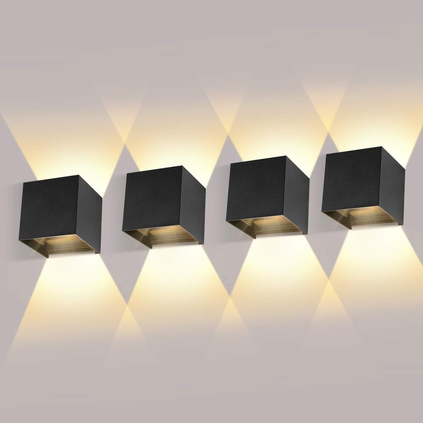 Applique da Parete Interno Esterno 12W LED Moderno Lampada ledmo 4 Pezzi